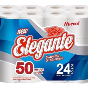 papel hig elegante 24 rollos x50mts hoja simple elegante